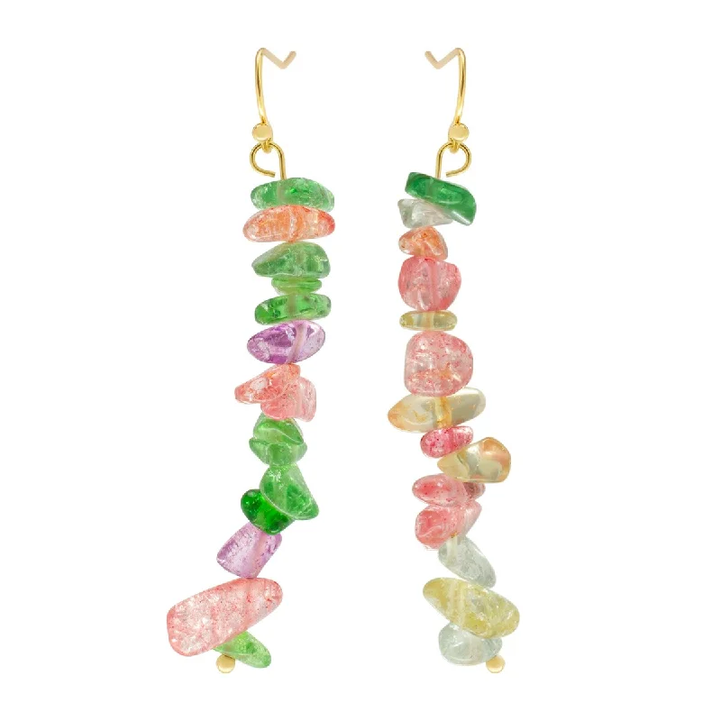 Screw Back Drop Earrings for Security -Victoria Townsend Gold Plated Multi Color Crystal Dangling Earrings