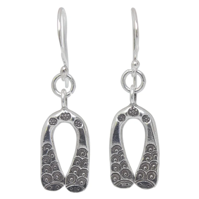 Drop Earrings for Casual Outfit -Sterling Silver 'Siamese Snakes' Earrings (Thailand)