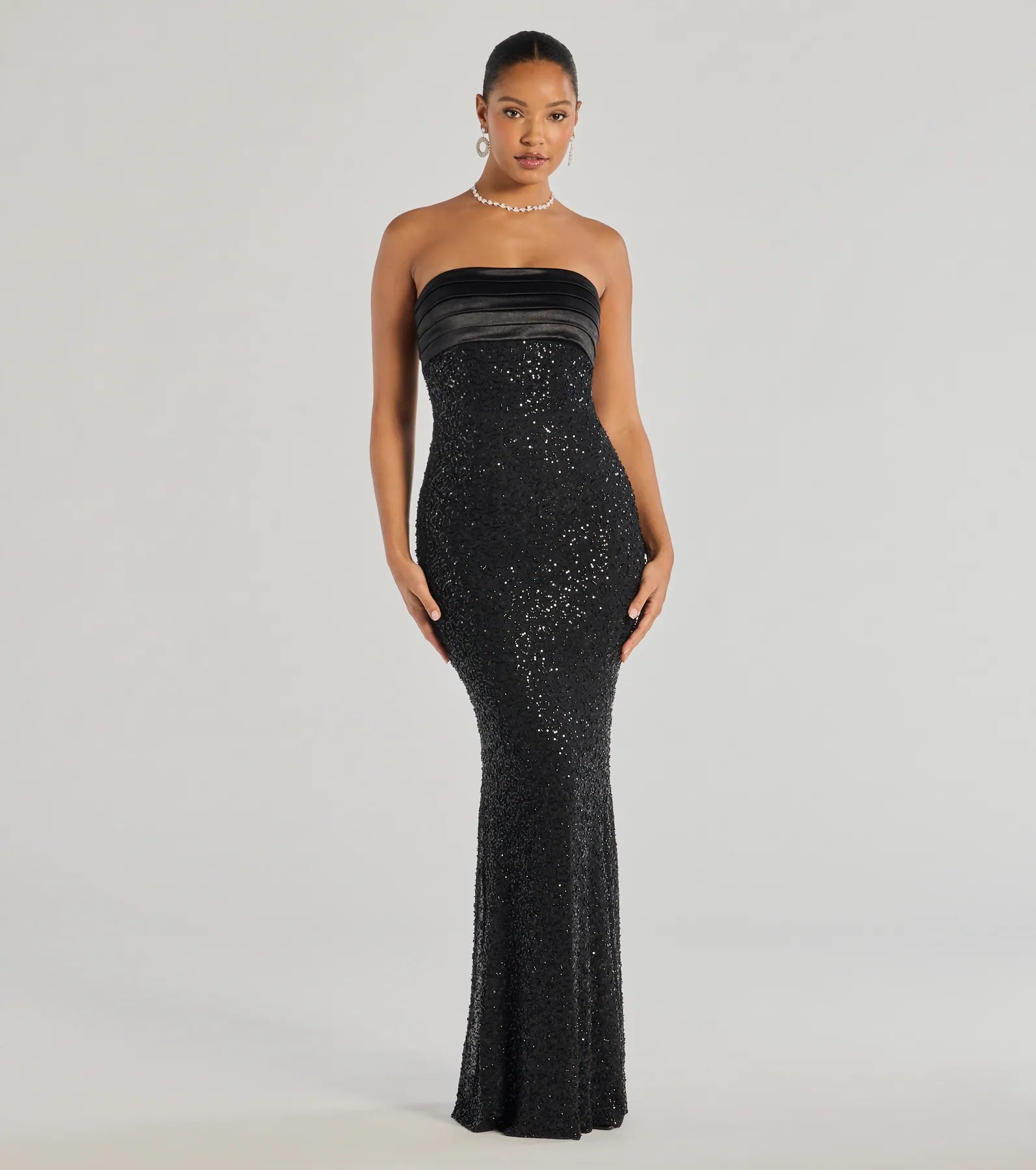 Graduation Dresses for Milestone -Stacey Strapless Sequin Beaded Mermaid Dress