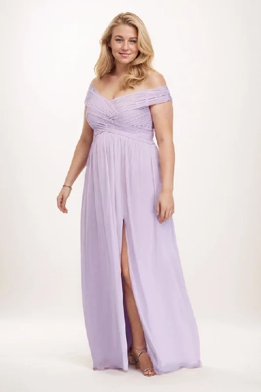 High-waisted Dresses for Flatter -A-Line Maxi Chiffon Bridesmaid Dress CB0762