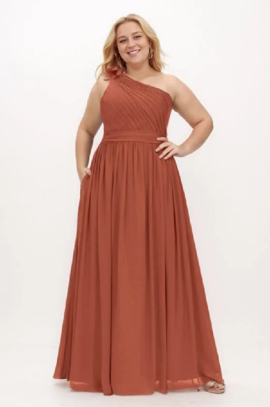 Gray Dresses for Subtle -A-Line Maxi Chiffon Bridesmaid Dress CB0779