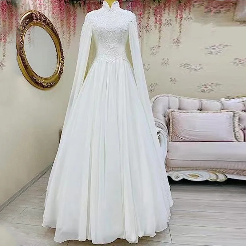 Anniversary Dresses for Special -Lace Slim Long Sleeve Fishtail Wedding Dress