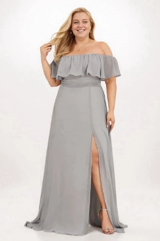 Denim Dresses for Casual Style -A-Line Maxi Chiffon Bridesmaid Dress CB0777