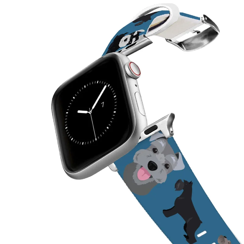 Sporty watches for women with durable straps and water resistance for fitness -Silver Schnauzer Apple Watch Band