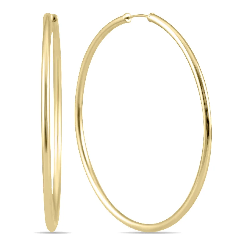 Drop Earrings for Mother's Day -50Mm Endless Hoop Earrings 14K Yellow Gold