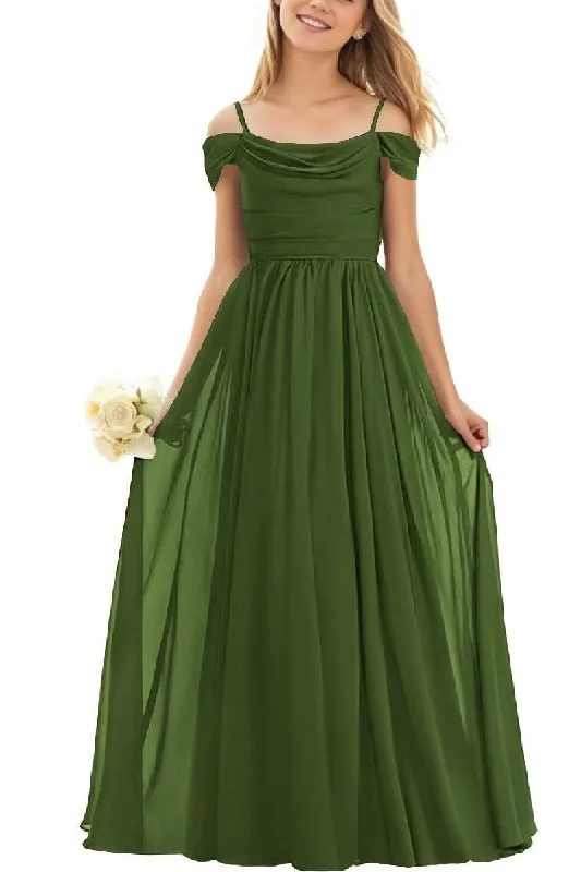 Office Dresses for Business -Floor Length Chiffon Junior Bridesmaid Dress B0DFVKW1HW