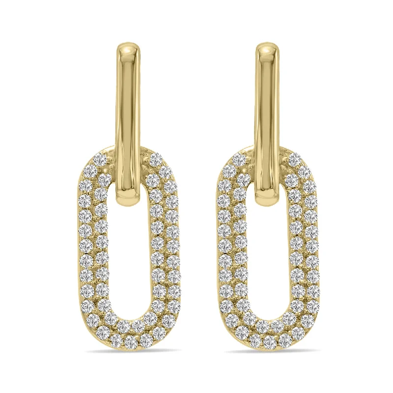 Drop Earrings with Symbolic Elements -1/2 Ctw Lab Grown Diamond Dangling Drop Earrings In 10K Yellow Gold