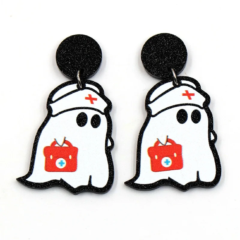 Heavy Duty Drop Earrings for Durability -Wholesale New Cute Fashion Rescue Ghost Acrylic Women's Earrings