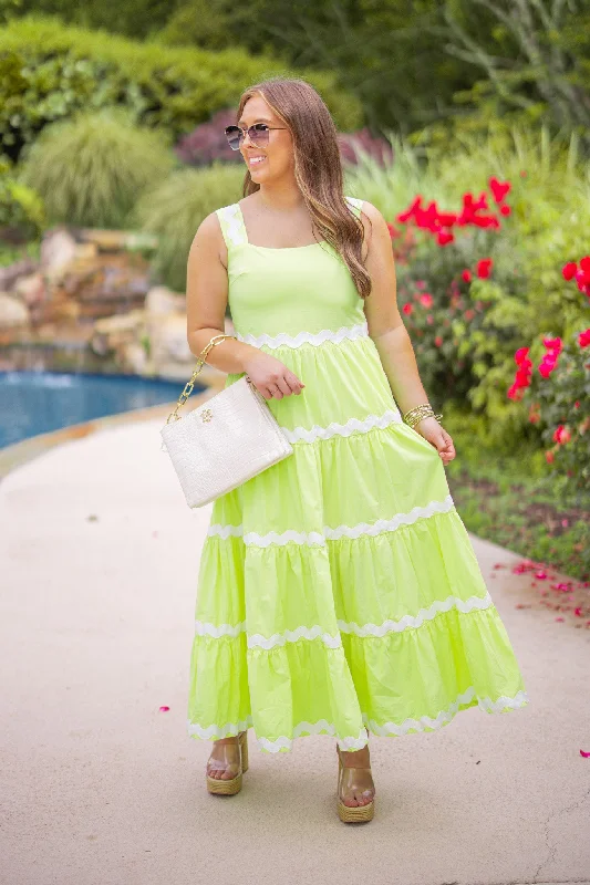 Modern Dresses for Trendy -Summer Squeeze Lime Midi Dress