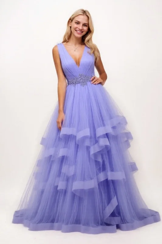 Flared Dresses for Retro -Ball Gown Maxi Tulle Prom Dress CS0692