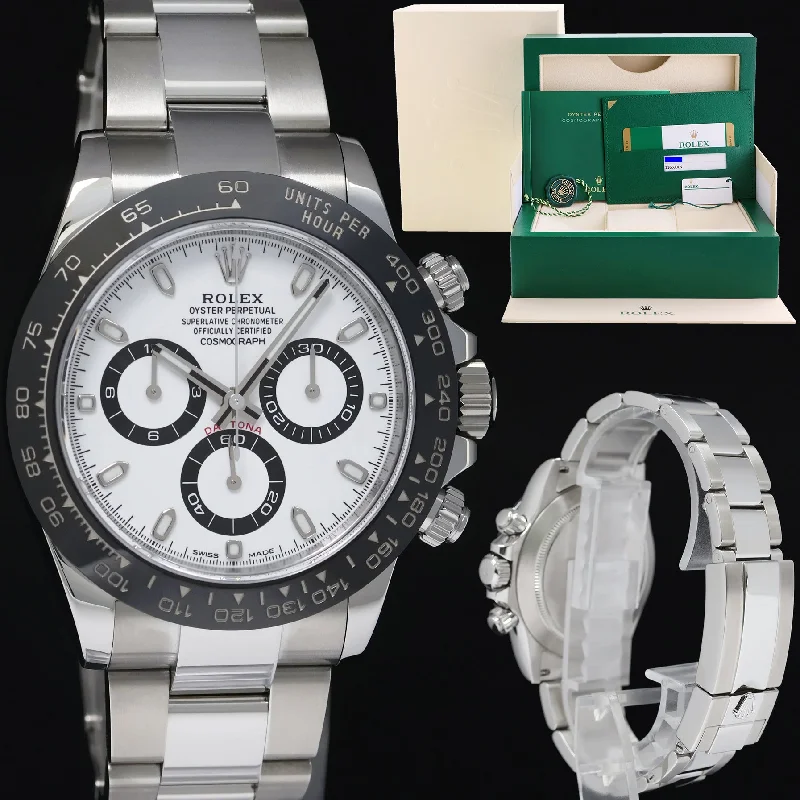 Classic square face watches for men with retro design and modern twist -2018 PAPERS Rolex Daytona 116500LN White Ceramic Panda Chrono 40mm Steel Watch