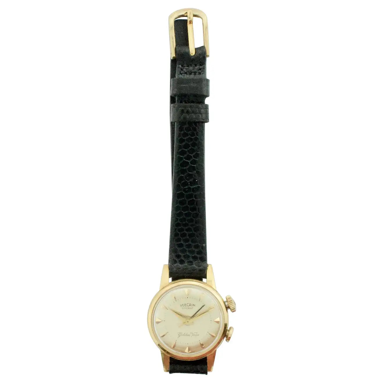 Solar-powered watches for women with eco-conscious design and sleek profile -18k Vulcain Alarm Watch, Circa 1950's