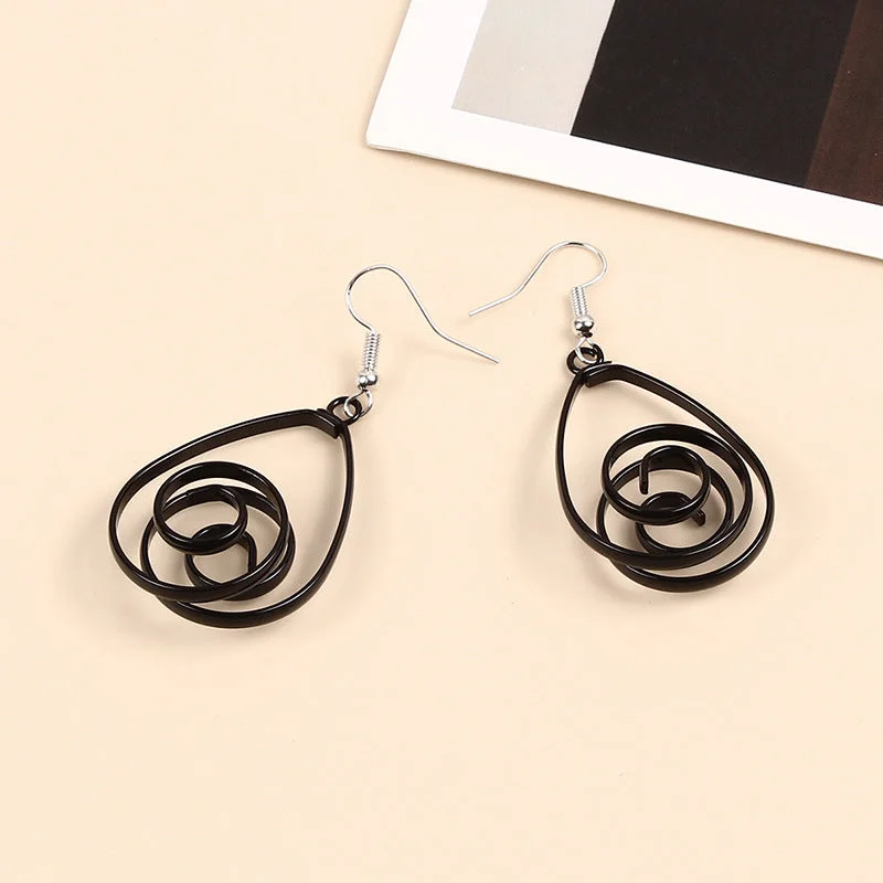 Long Drop Earrings for Dramatic -Wholesale Circle Versatile Women's Personality Exaggerated Long Drop Earrings