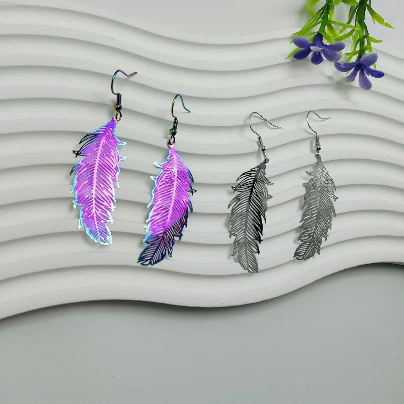 Indian Drop Earrings with Intricacy -Wholesale Hot Selling Leaf Computer Piece Ear Creative Atmosphere Niche Drop Earrings