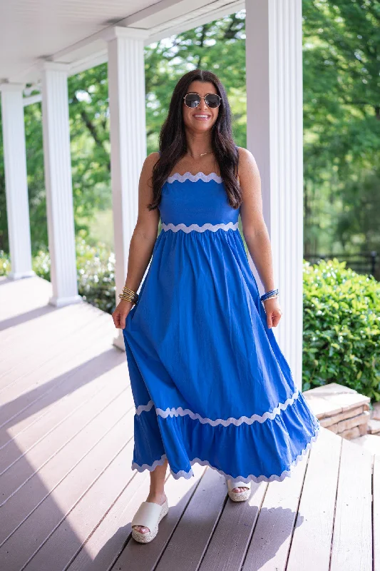 Sundress Dresses for Sunny -Harbor Breeze Blue Maxi Dress