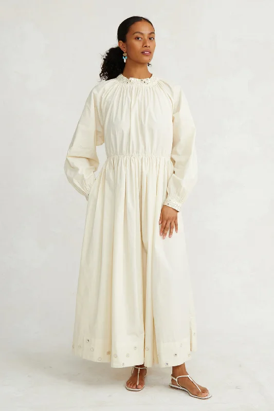 Linen Dresses for Breathable -Gemma Dress Cloud Cream