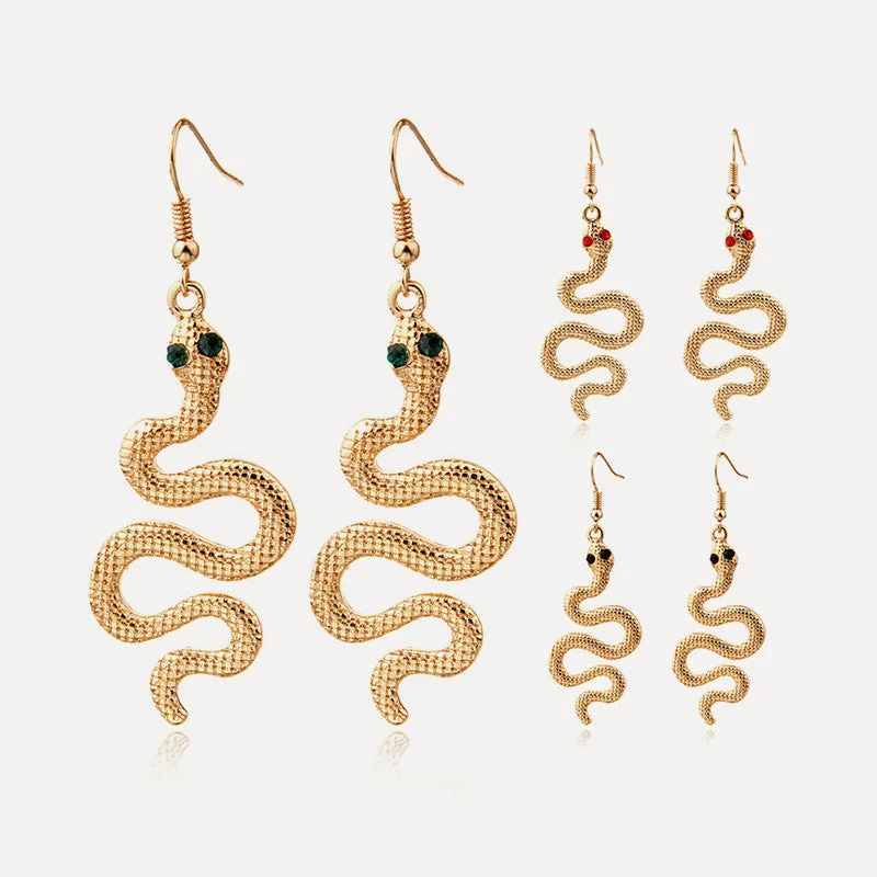 Heart Shaped Drop Earrings for Love -Wholesale New Personality Exaggerated Snake Earrings