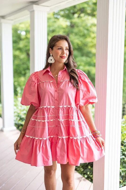 Gothic Dresses with Dark Tone -Fabulous Coral Pink Babydoll Dress