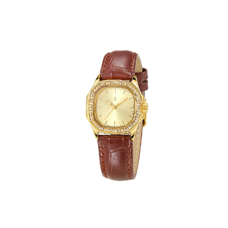 Classic round face watches for women with simple and clean dial -Chopin (Leather) Ladies Watch