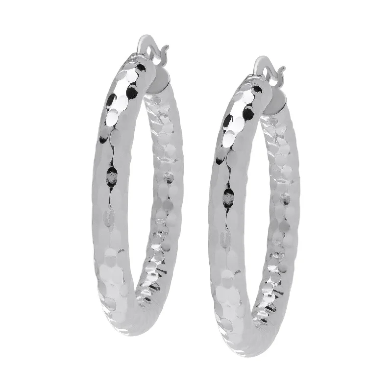 Drop Earrings with Infinity Symbols -Victoria Townsend Silver Plated Clip-on Hoop Earrings