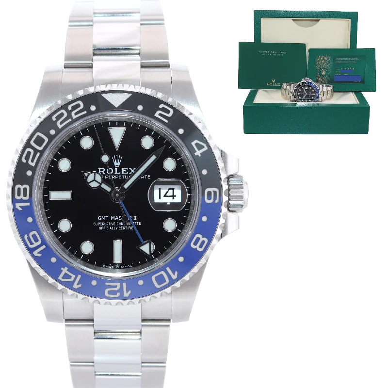 Silver mesh band watches for women with modern and sophisticated appeal -2022 NEW PAPERS Rolex 126710 GMT Master Batman Black Blue Oyster Ceramic Watch