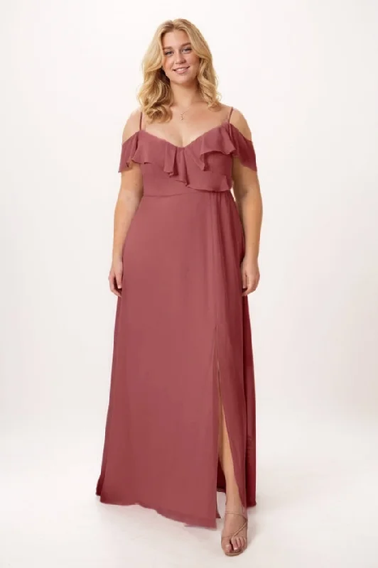 Modern Dresses for Trendy -A-Line Maxi Chiffon Bridesmaid Dress CB0744