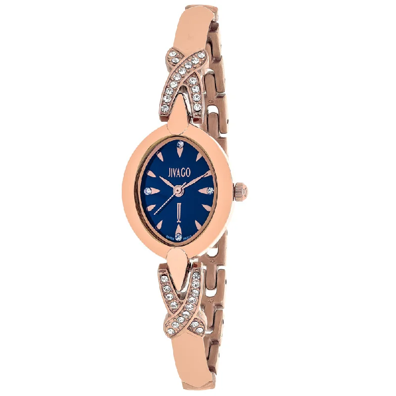 Classic leather band watches for men with traditional design and modern appeal -Jivago Women's Blue dial Watch