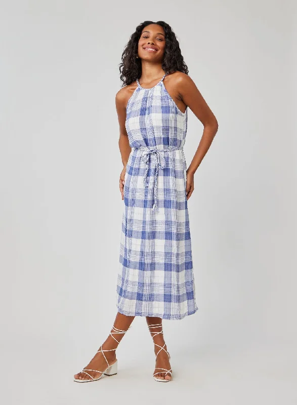 Capri Dresses for Playful -BRAIDED HALTER MIDI DRESS