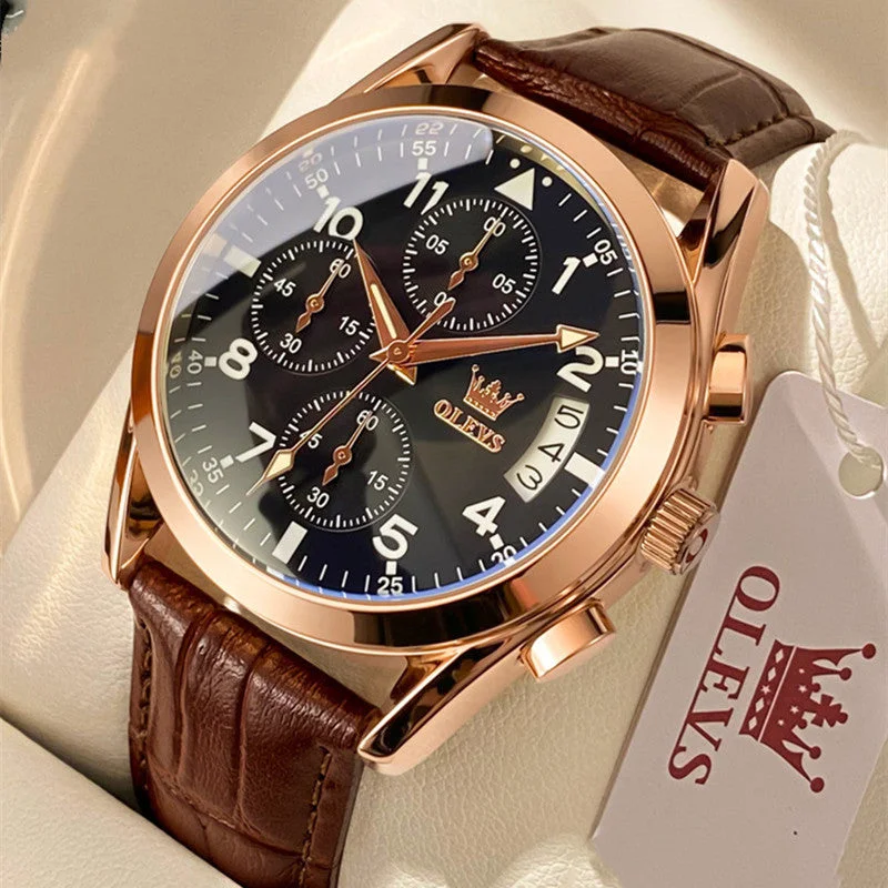 Designer watches for women with luxury accents and statement designs -OLEVS Luxury Mens Watches Waterproof Luminous Quartz