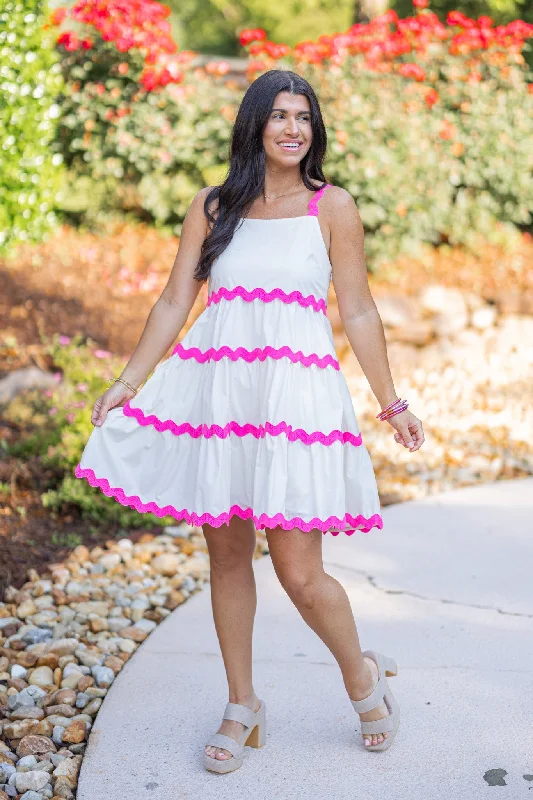 Bohemian Dresses with Tassels -Beautiful Feeling Cream Scalloped Dress