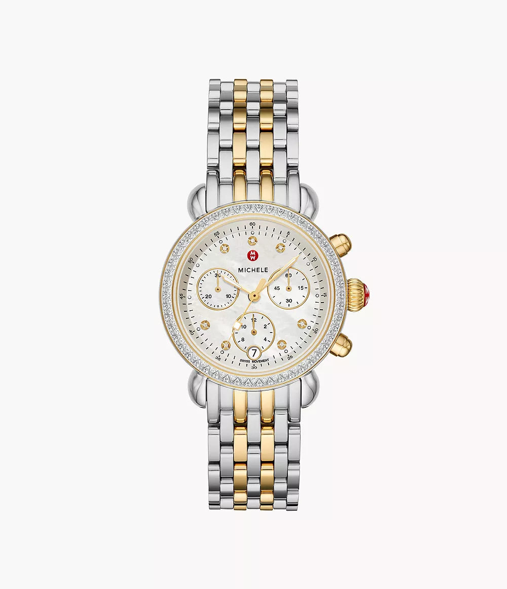 Classic wristwatches for men with elegant design and classic leather band -CSX 36 Two-Tone 18k Gold Diamond Watch