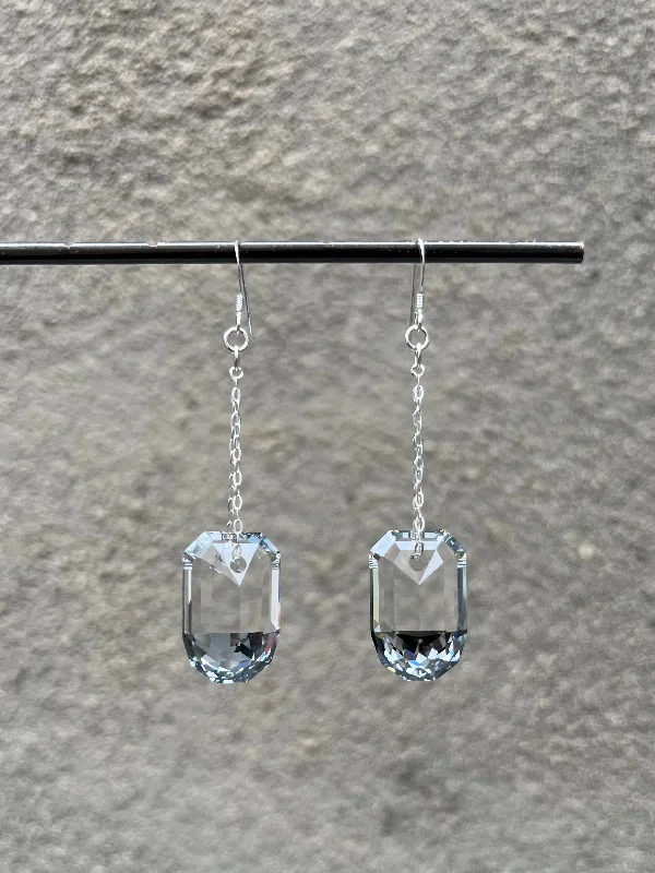 Adjustable Drop Earrings for Custom Fit -Swarovski Tipped Crystal Earrings