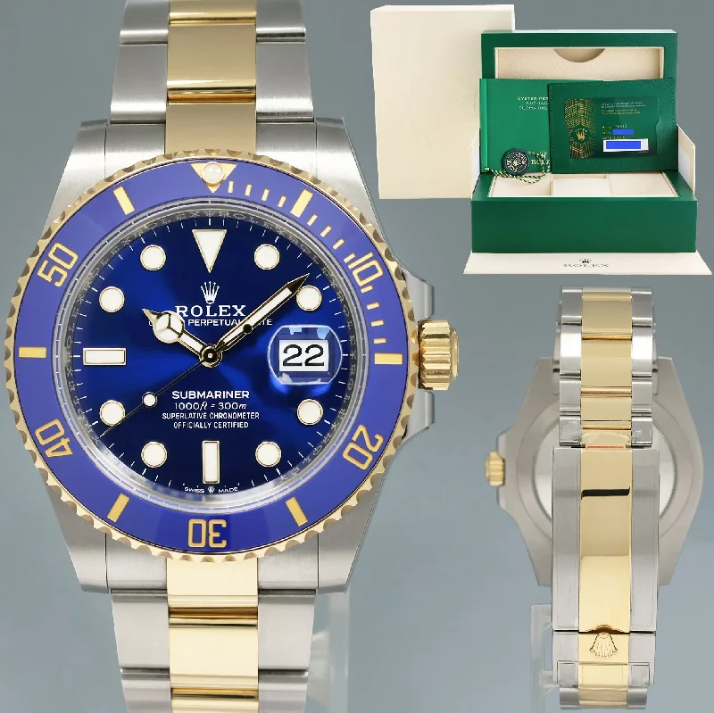 Classic analog watches for men with timeless design and durable construction -2022 NEW PAPERS Rolex Submariner 41mm Blue 126613LB Two Tone Gold Steel Watch