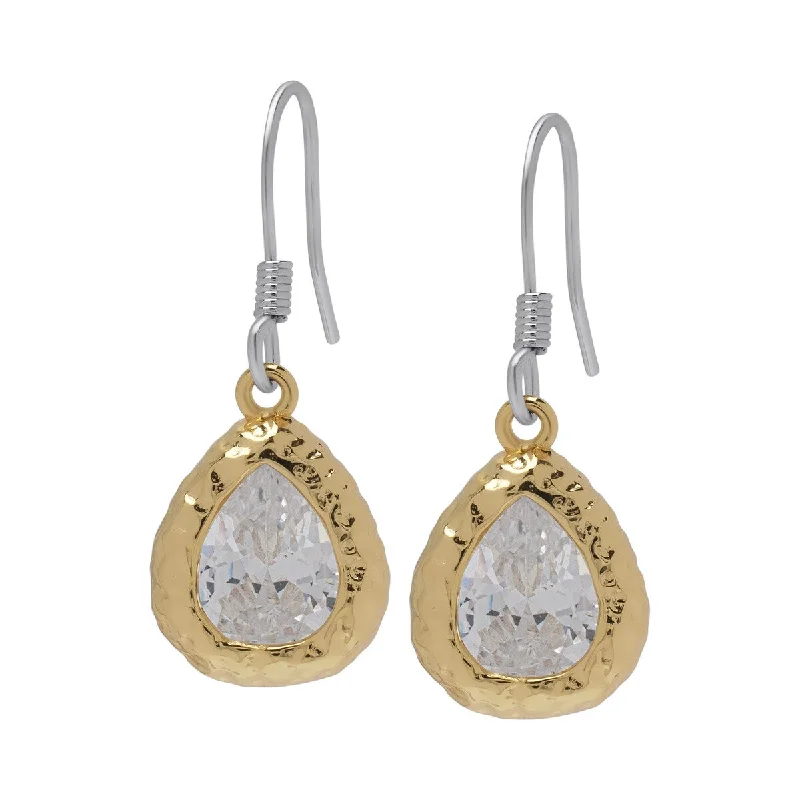 Star Shaped Drop Earrings for Charm -Victoria Townsend Yellow Gold Plated Pear Cubic Zirconia Dangle Drop Earrings