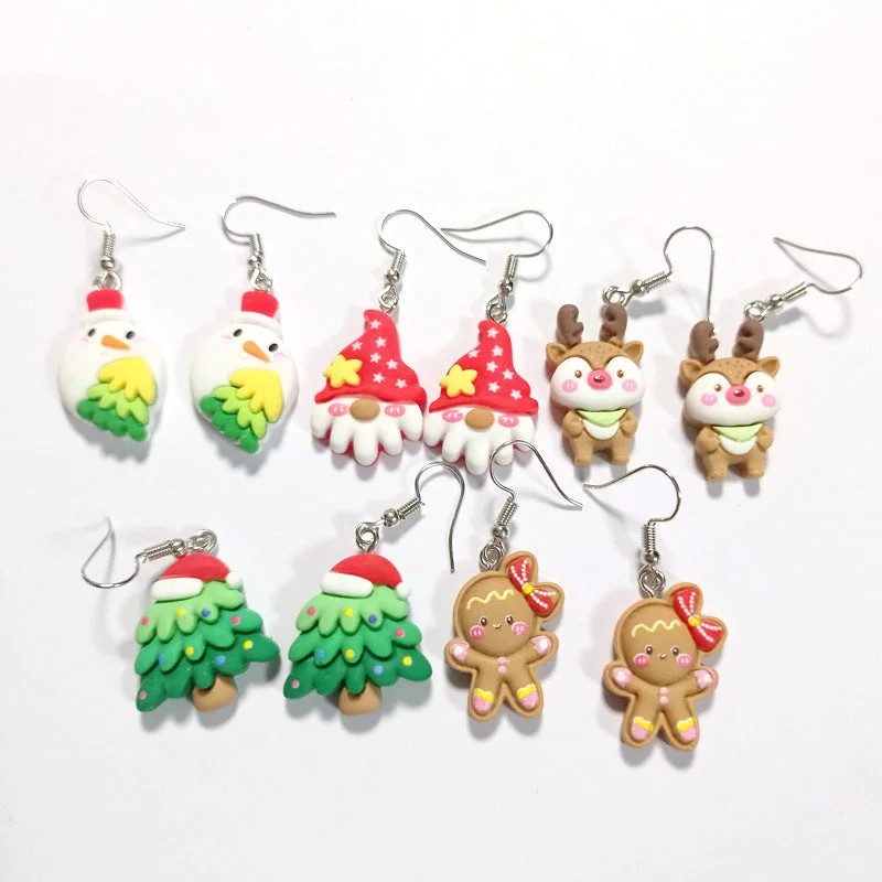 Drop Earrings for Anniversary -Wholesale Christmas Series Holiday Cartoon Resin Cute Earrings