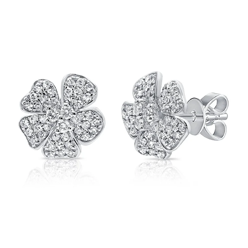 Waterproof Drop Earrings for Outdoor -Joelle Collection 14K Gold 1/3ct TDW Diamond Flower Earrings