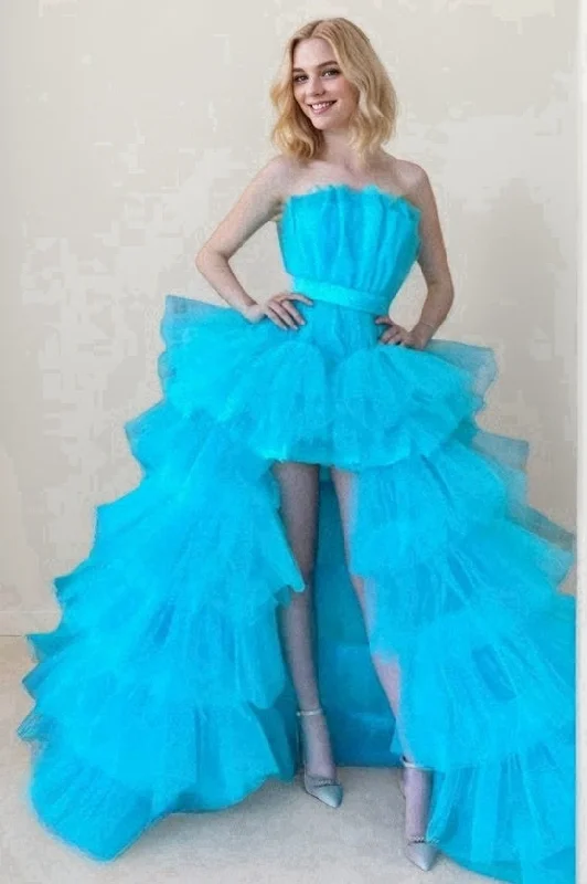 Cotton Dresses for Comfort -Ball Gown High-Low Tulle Prom Dress CS0706