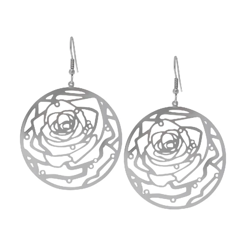 Drop Earrings with Animal Motifs -Victoria Townsend Silver-plated Stainless Steel Circle Flower Earrings