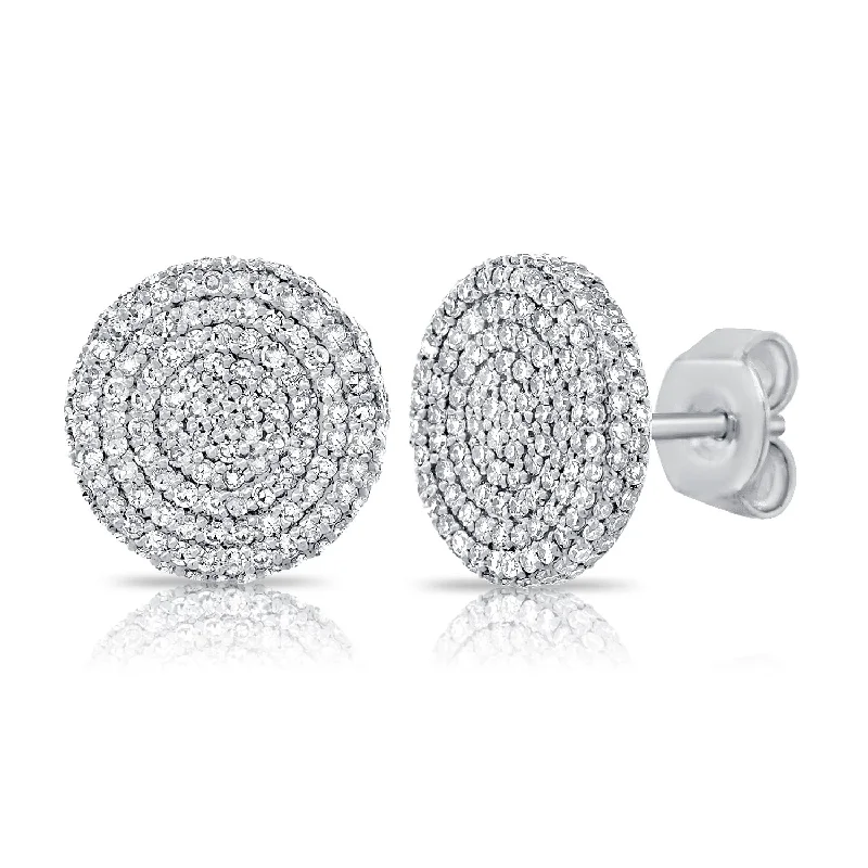 Drop Earrings with Enamel Coating -Joelle Collection Diamond Disc Earrings 1ct 14K Gold - Gift