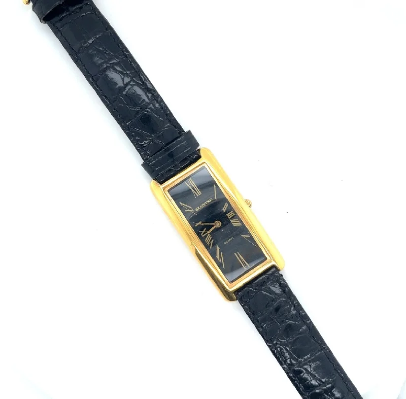 Dress watches for men with sleek design and minimalistic look -Bradford Curve X Watch with 14 mm Black Crocodile Strap