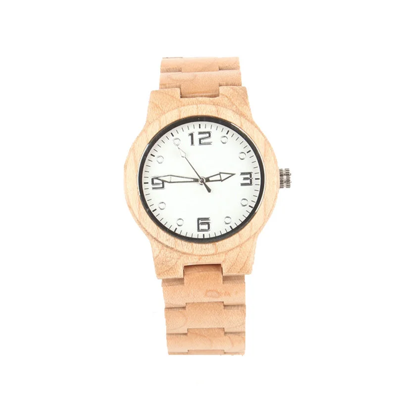 Classic square face watches for men with retro design and modern twist -Bamboo quartz watch