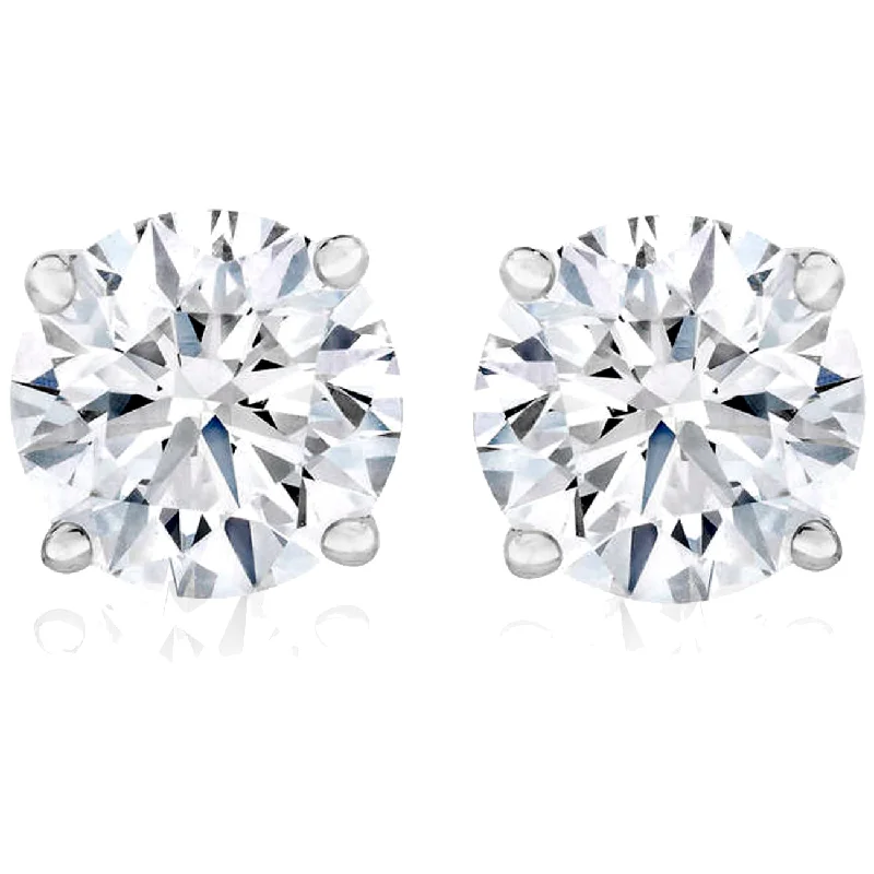 Hoop earrings with diamond-cut surfaces for added sparkle and shine-1 Ct TW Moissanite Studs Available in White or Yellow Gold