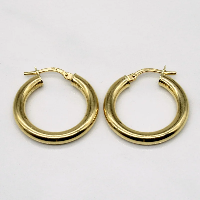 Hoop earrings with resin accents for a bold and colorful design-10k Yellow Gold Hoop Earrings