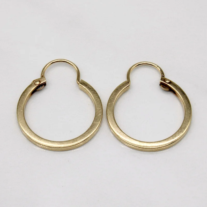 Hoop earrings with cut-out designs for a creative and lightweight effect-10k Yellow Gold Hoop Earrings