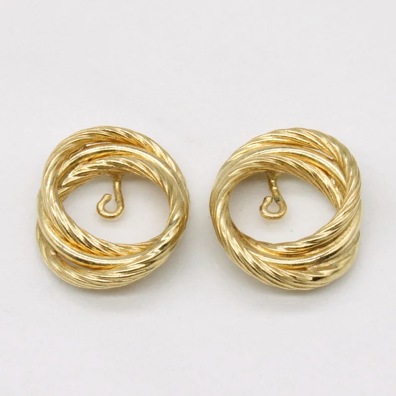 Hoop earrings with circle designs for a classic and timeless shape-14k Yellow Gold Earrings Jackets