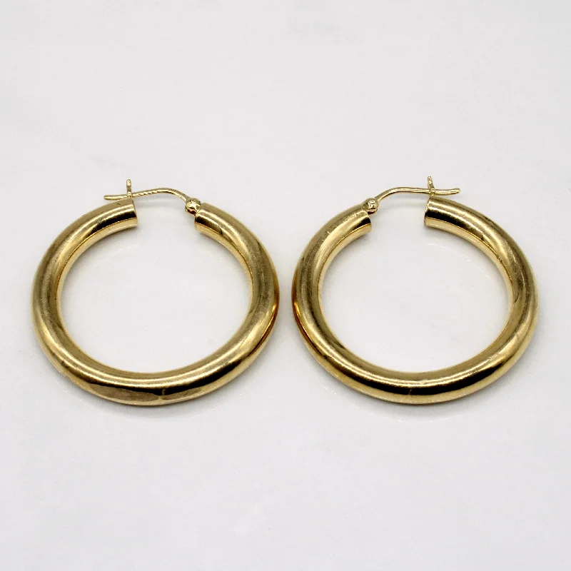 Best hoop earrings with matching bracelets for a coordinated jewelry set-14k Yellow Gold Hoop Earrings