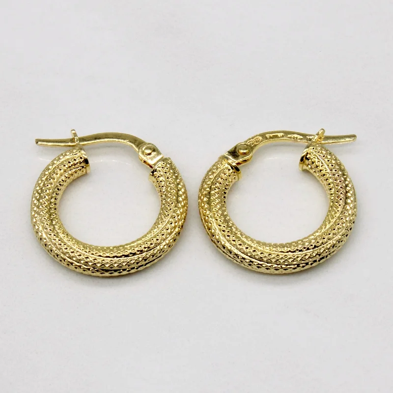 Hoop earrings with multi-tone finishes for a colorful and layered effect-14k Yellow Gold Hoop Earrings