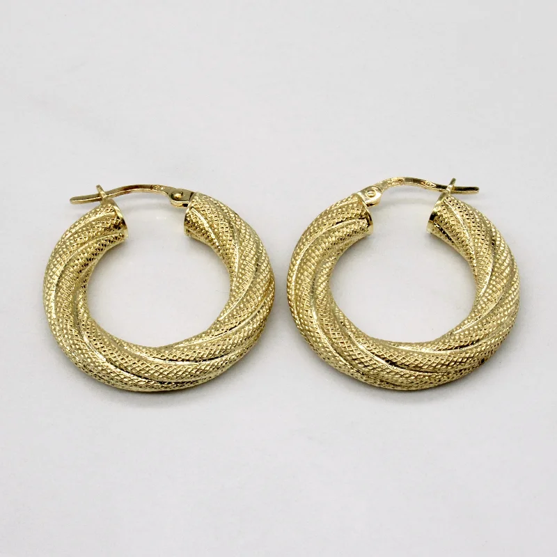 Hoop earrings with crescent moon shapes for a celestial and mystical appearance-18k Yellow Gold Hoop Earrings