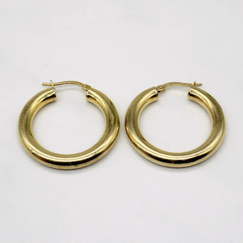 Hoop earrings with polished metal for a shiny and high-quality finish-18k Yellow Gold Hoop Earrings