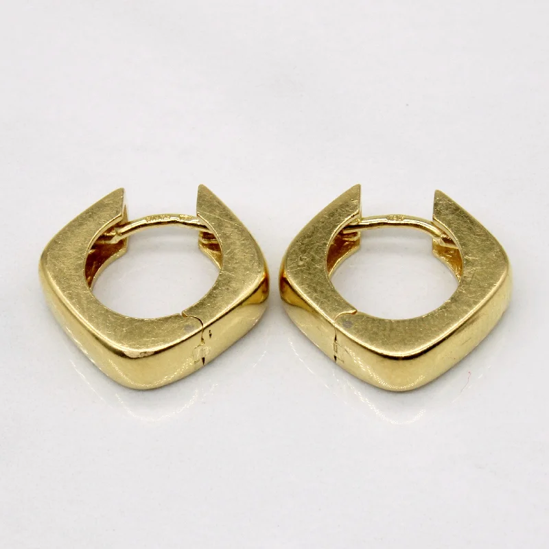 Best hoop earrings with sterling silver for an affordable and chic design-18k Yellow Gold Soft Square Hoop Earrings